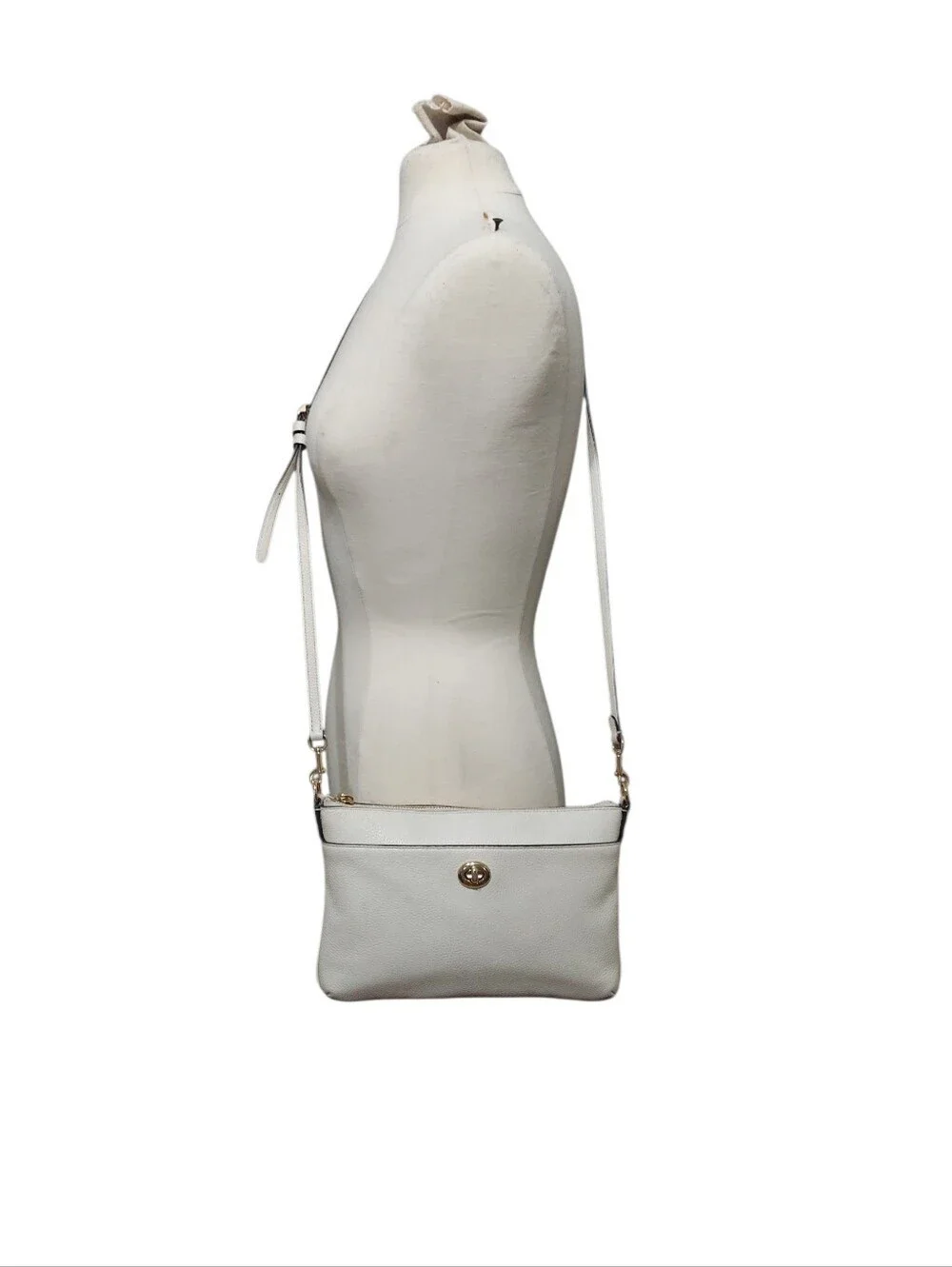Coach Polly Leather Turnlock Crossbody W/ Gold Tone HW Gently Loved Made In 2020